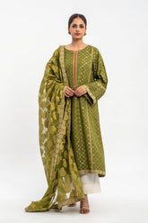 2-PC Embroidered Jacquard Shirt with Cotton Net Dupatta  CNP-3-206